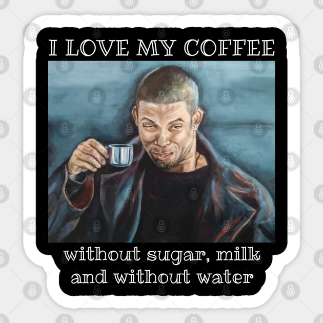 FUNNY COFFEE PRINT Sticker by SPACE ART & NATURE SHIRTS 